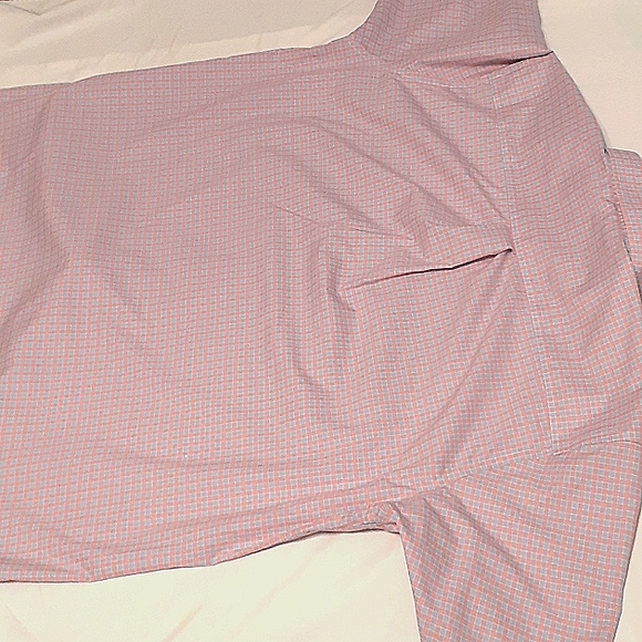 Jos. A. Bank TRAVELER SHIRT Size 2X short sleeves Pink and Blue Check - Picture 6 of 11
